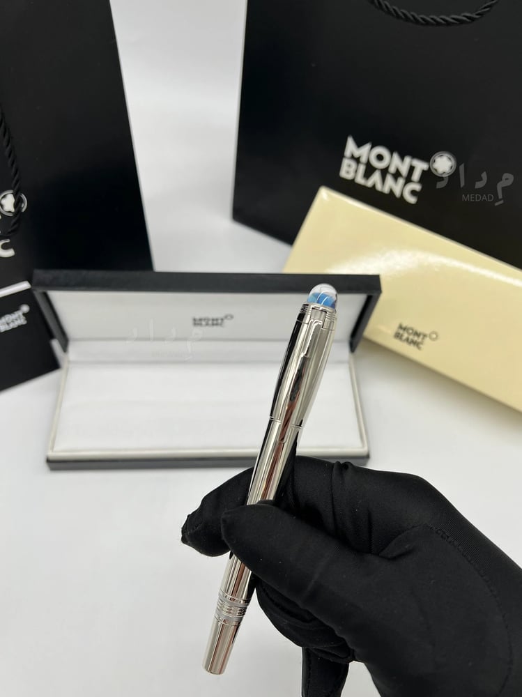 قلم مونت بلانك – سبيس بلو فضي معدني   Space Blue Edition