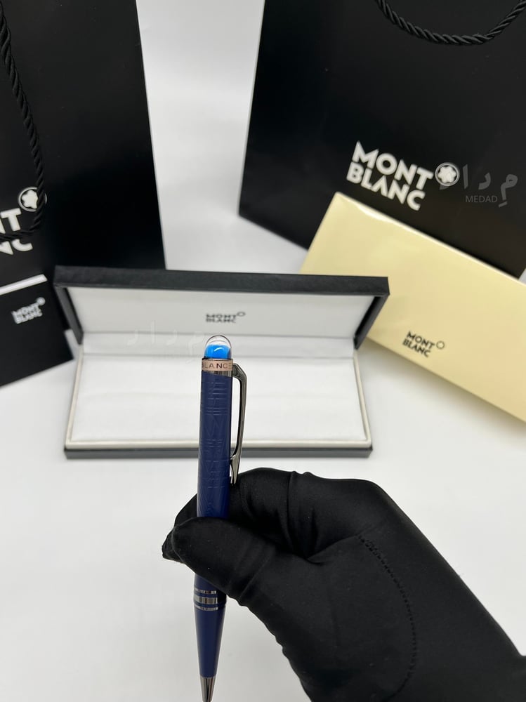 قلم مونت بلانك – سبيس بلو أزرق جلد   Space Blue Edition