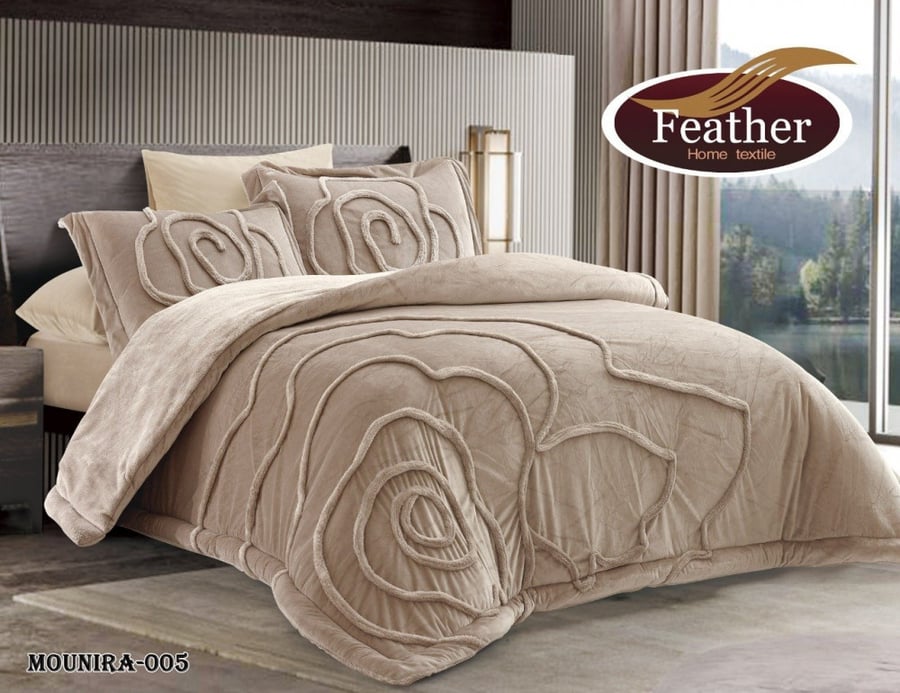 Winter velvet bedspread for two, 6 pieces