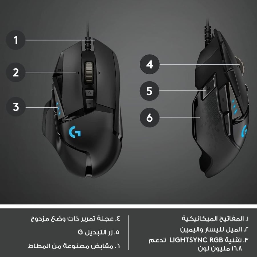 ماوس لوجيتيك جي 502 هيرو ماوس ألعاب