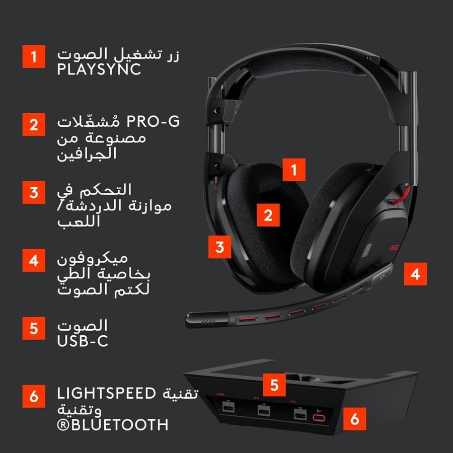 سماعة استرو A50 LIGHTSPEED الجيل الخامس لاسلكي