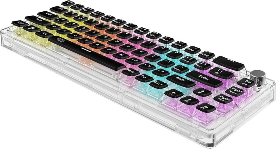 كيبورد ميكانيكي شفاف بأضاءة RGB ريد سويتش من بروردو