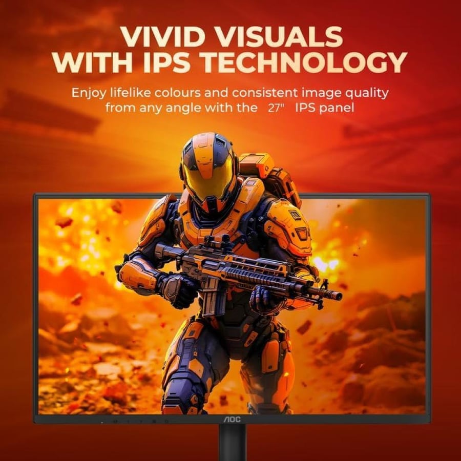 شاشة الالعاب AOC FHD 120Hz مقاس 27 بوصة دقة ips متوافقة مع بلايستيشن 5