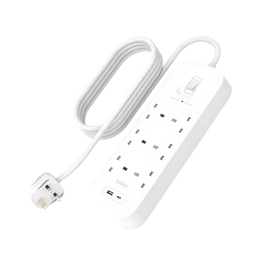 توصيلة بيلكن 6  منافذ ومنفذ usb ومنفذ  PD