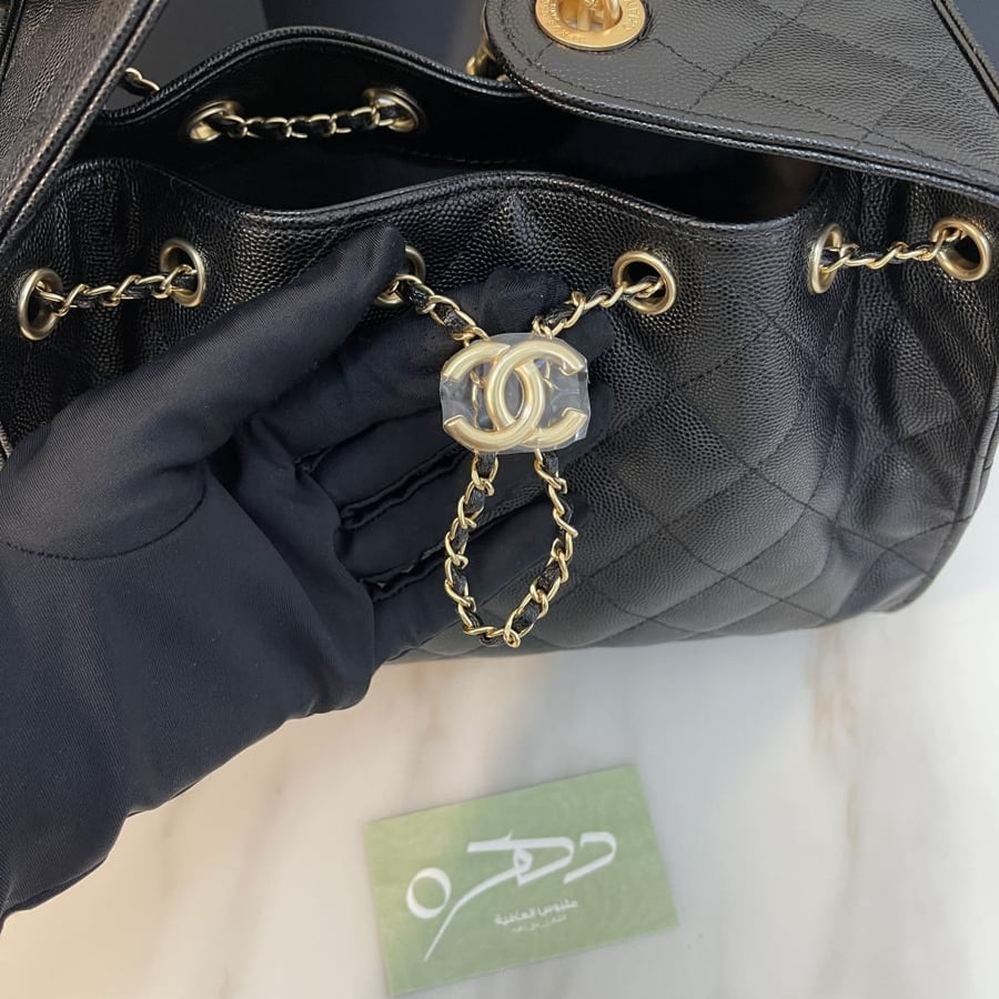 حقيبة Chanel 25c , Chanel hobo كافيار - أسود