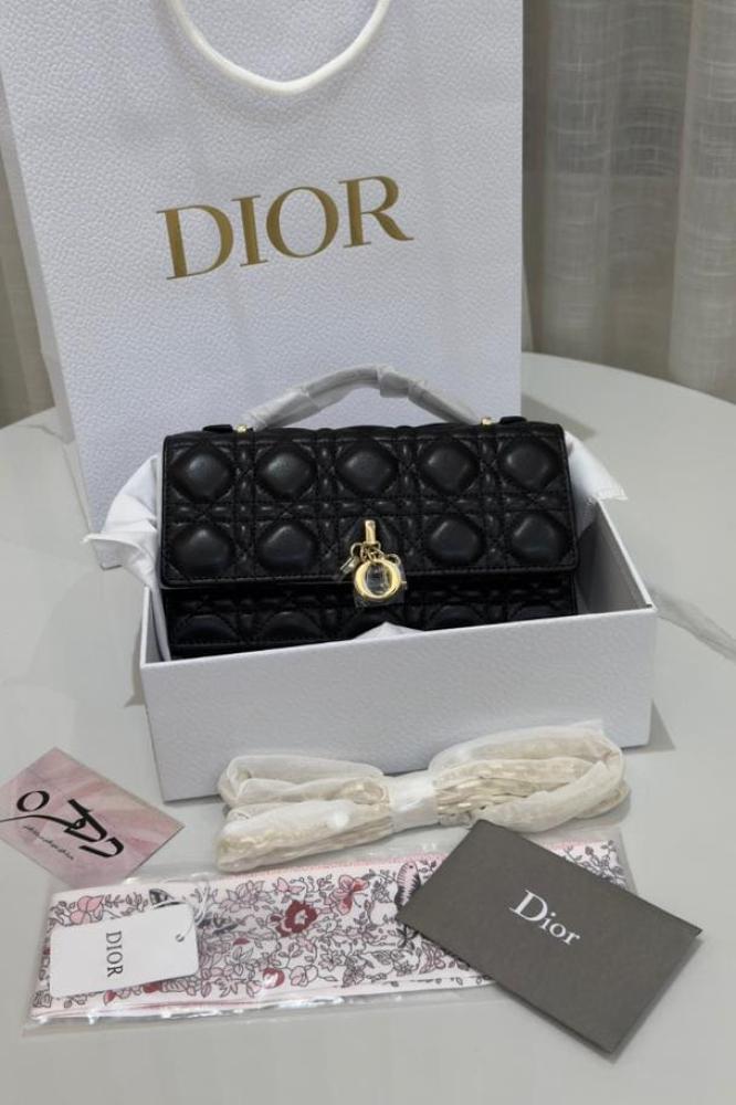 حقيبة Lady Dior مقاس 21 - أسود