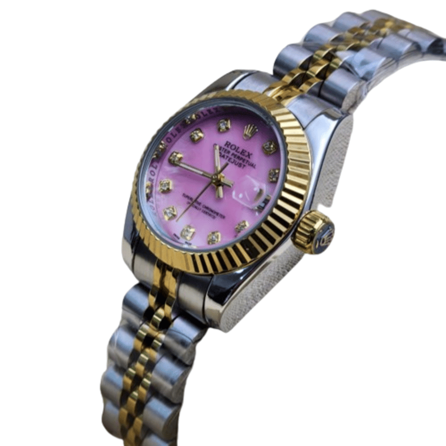 ساعة Rolex نسائية مزينة بحلقة ذهبية
