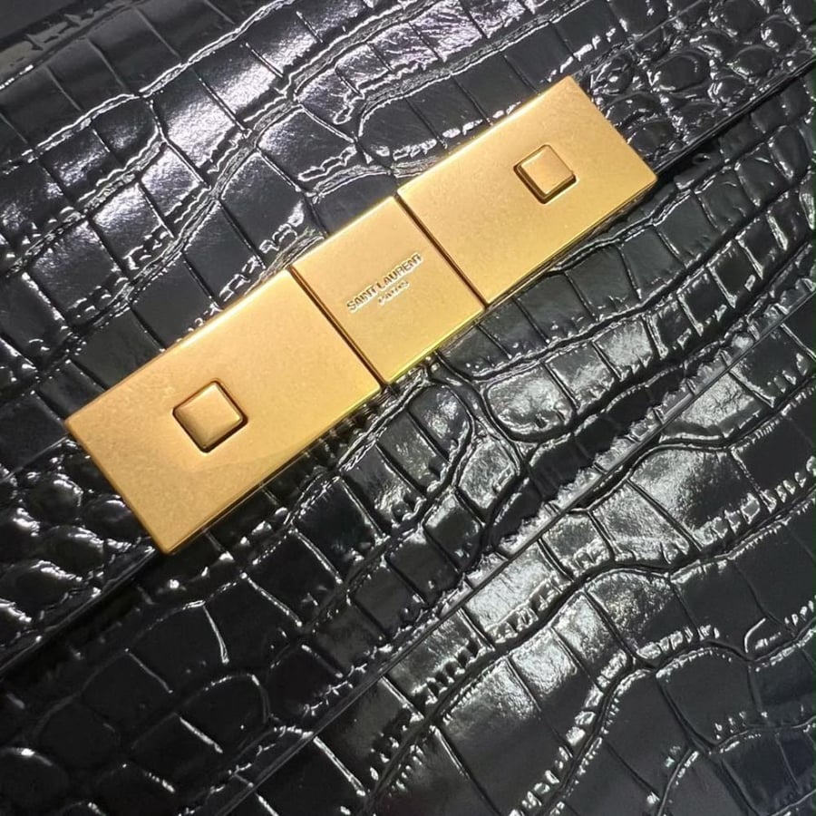 حقيبة Saint Laurent جلد بنقشة التمساح