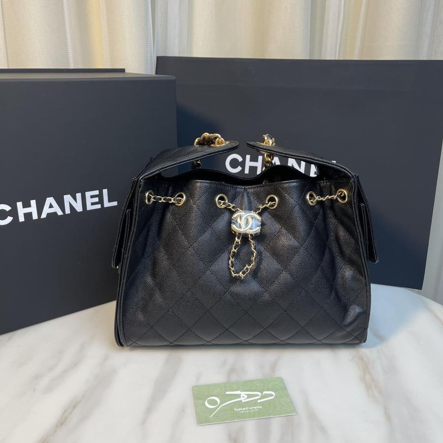 حقيبة Chanel 25c , Chanel hobo كافيار - أسود