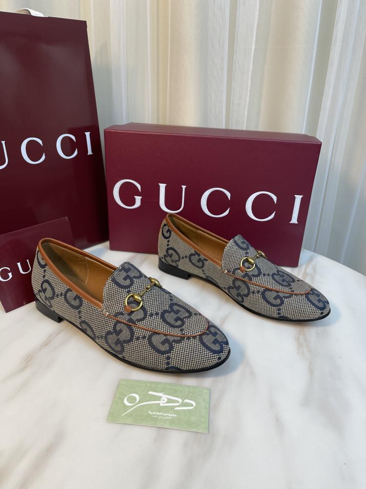 حذاء Gucci بنقشة GG - كحلي مع بني