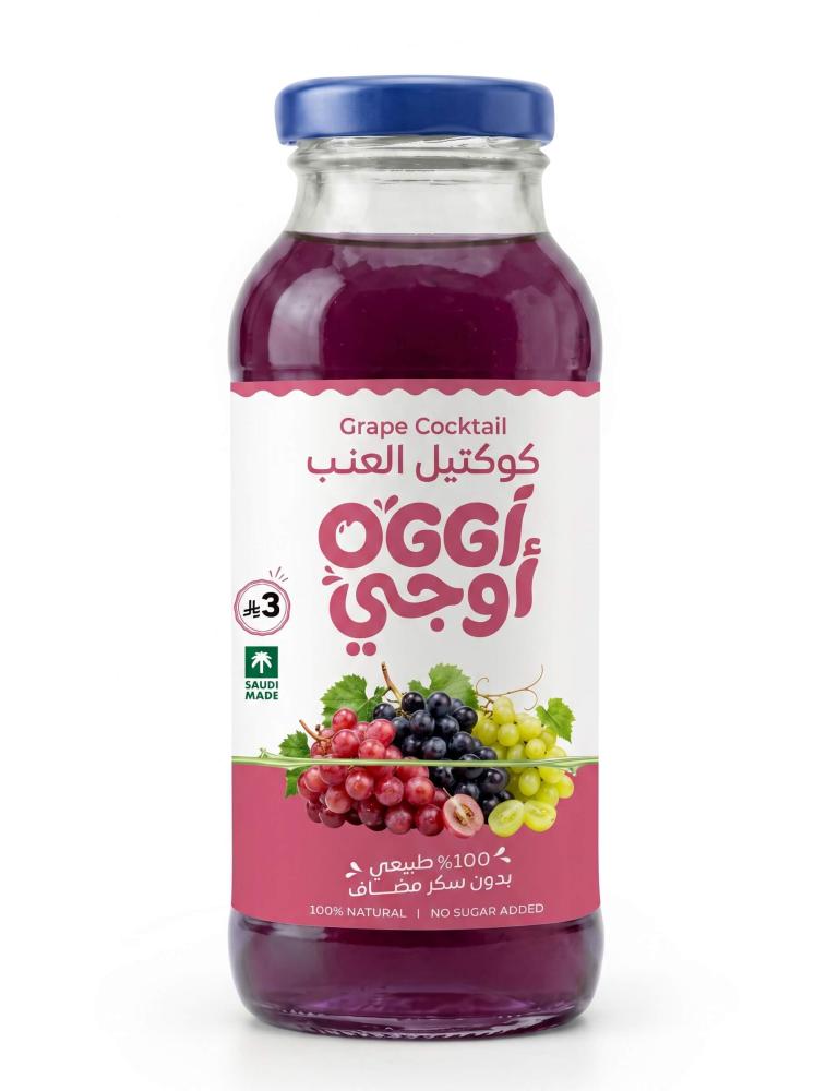 كرتون عصير أوجي كوكتيل عنب، 250 مل × 24 زجاجة