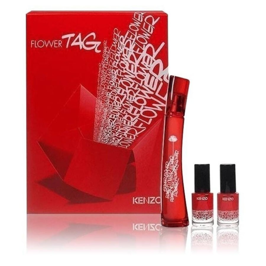 Kenzo Flower Tag perfume set (or Eau de Toilette 50 ml + 2 nail polishes 15 ml each)