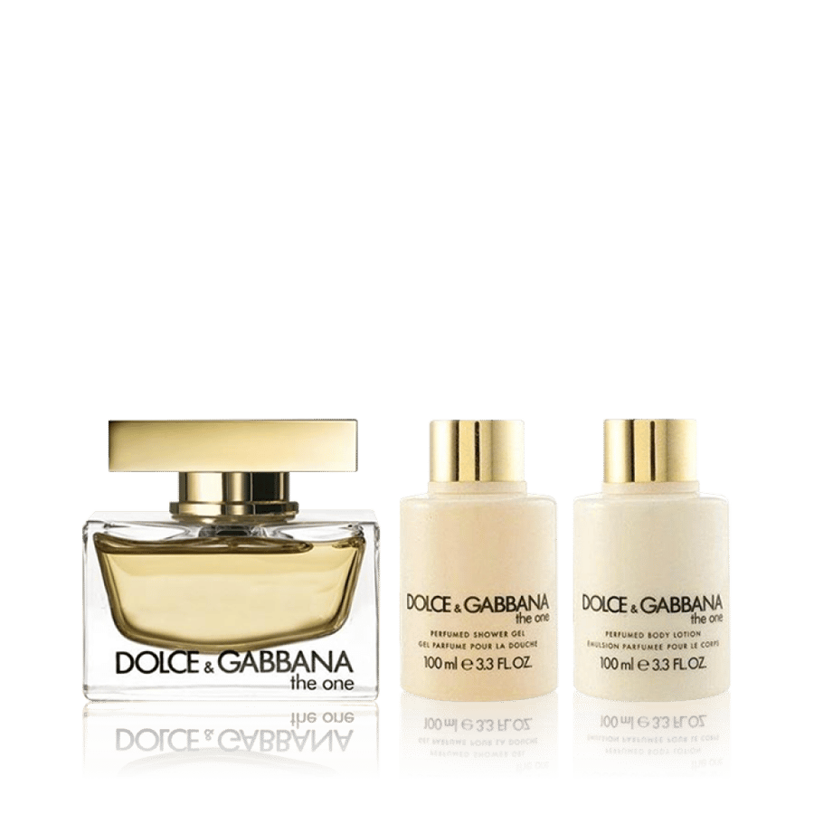 Dolce & Gabbana The One set (or 75 ml perfume + 100 ml body lotion + 100 ml shower gel)