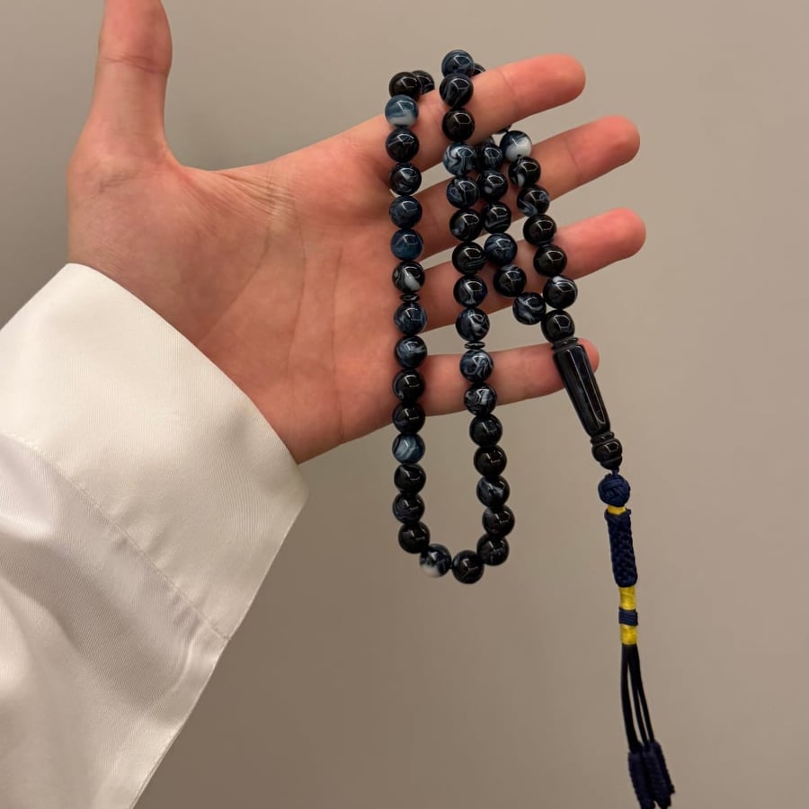 مسباح بكلايت كحلي مموج (كركوشة كحلي)