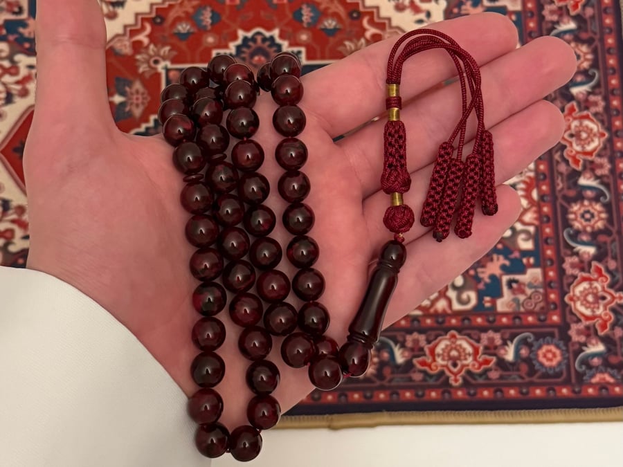 مسباح بكلايت عنابي مموج