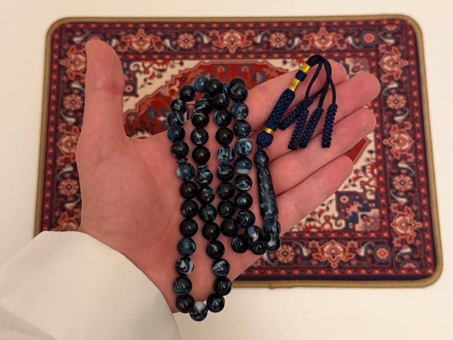 مسباح بكلايت كحلي مموج (كركوشة كحلي)
