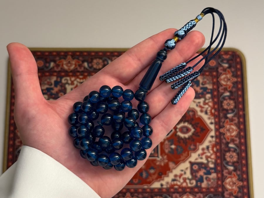 مسباح بكلايت أزرق شفاف