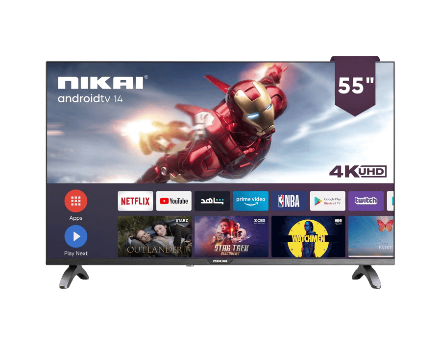 تلفزيون Nikai 55 بوصة 4K UHD بنظام Android TV