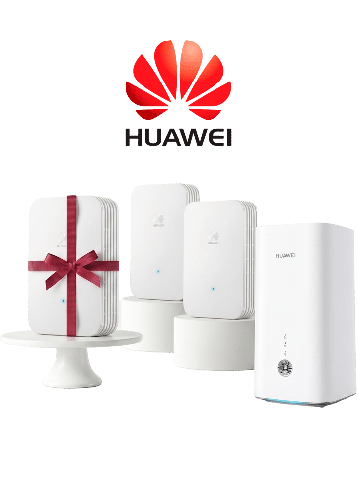 Huawei CPE Pro 2 مع ثلاث وحدات WE3200 على قاعدة عرض WiFi Extender