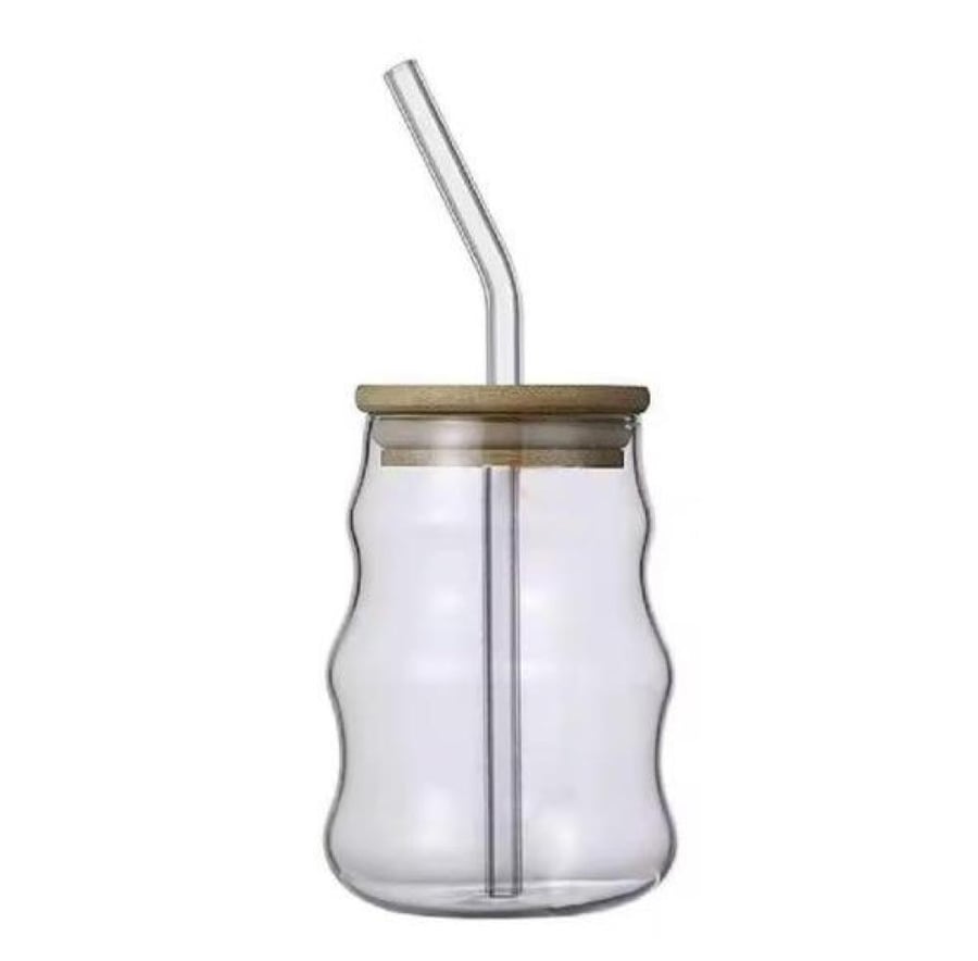 550 ml transparent glass bubble tea cups with cup straws, beer, strawberry, milk, juice, coffee, mug, drinkware, party cup