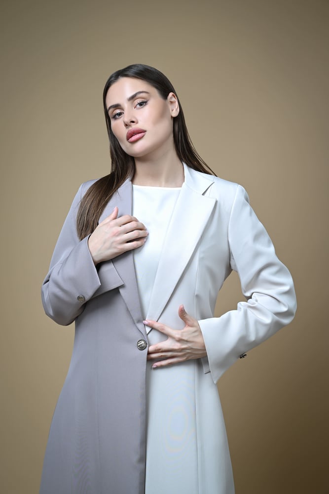 Two Tone Cut (بيج فاتح و بيج غامق)