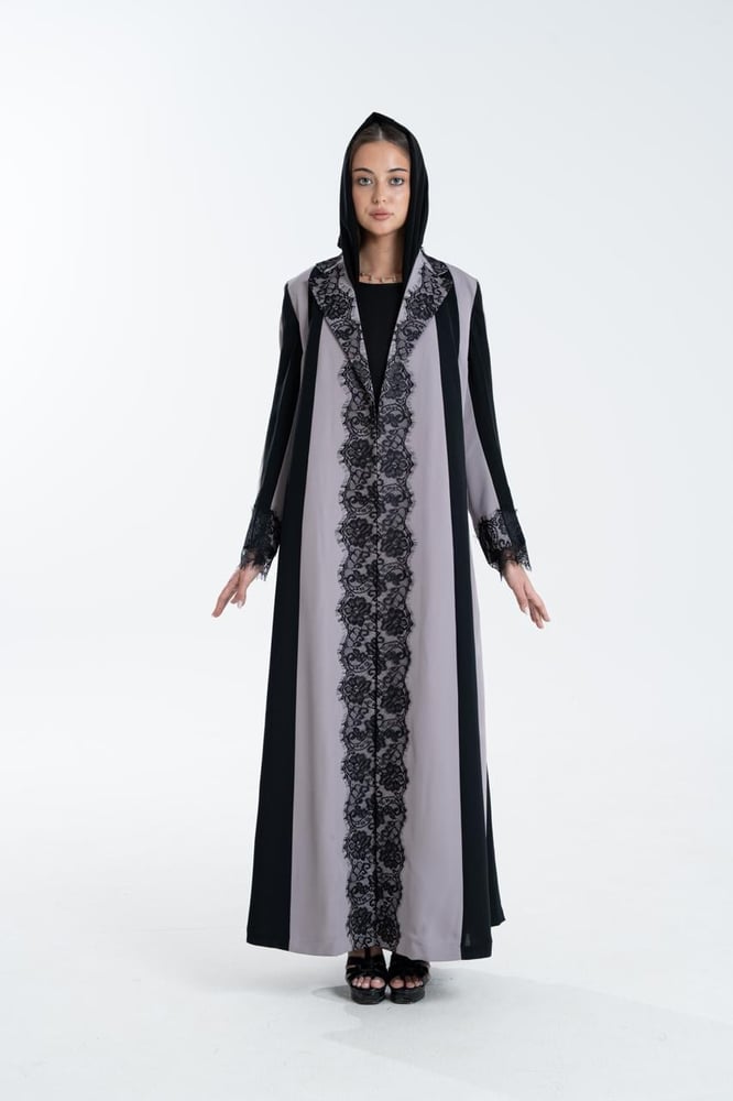 Luna Fashion Abaya Black & beige