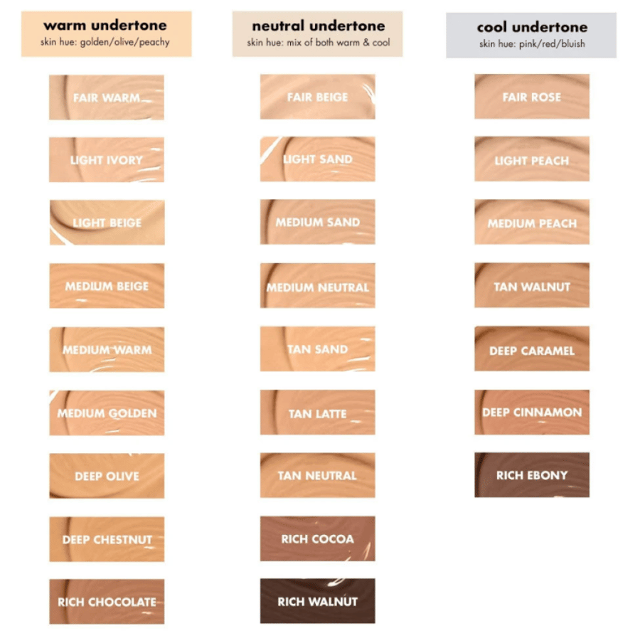 Elf camo hides imperfections other than matte and provides full coverage for up to 16 hours - available in 19 shades