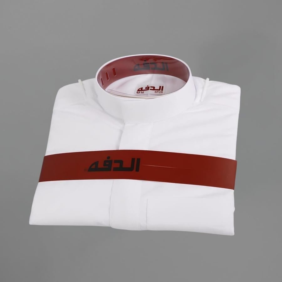 ثوب الدفه سحاب وسط ابيض  وكريم صيفي