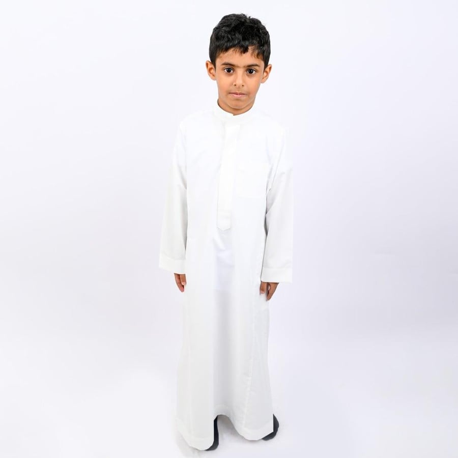 ثوب السفير ولادي (ابيض وكريم سحاب )
