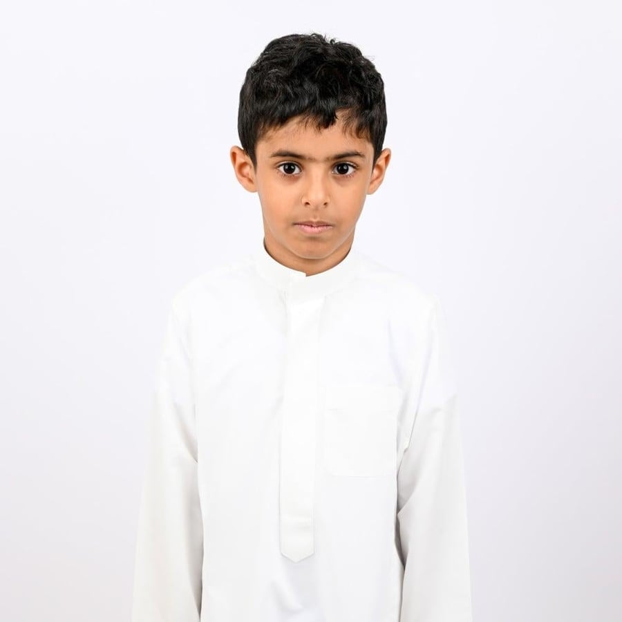 ثوب السفير ولادي (ابيض وكريم سحاب )