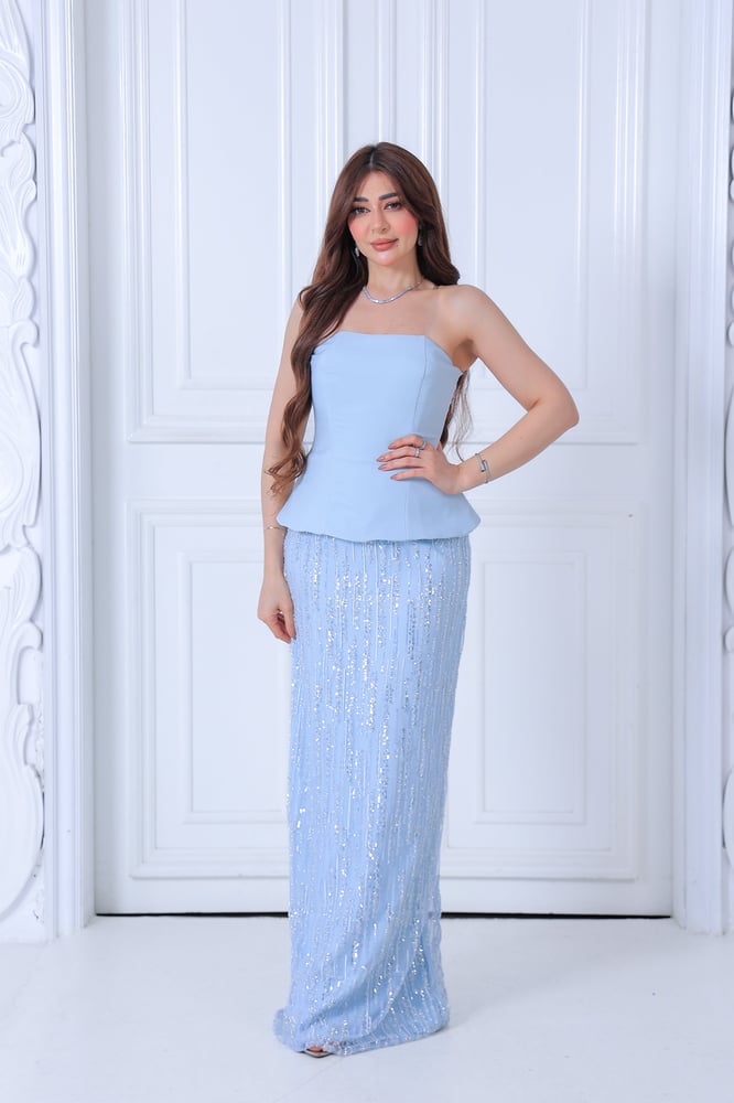 Evening dress with beads