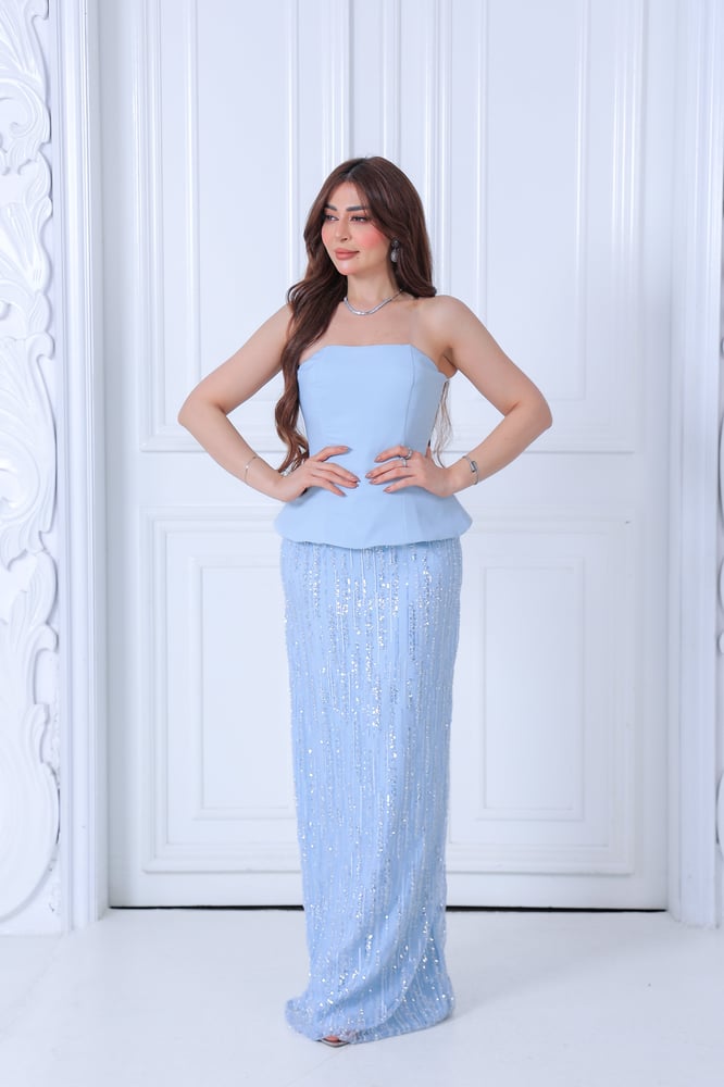 Evening dress with beads