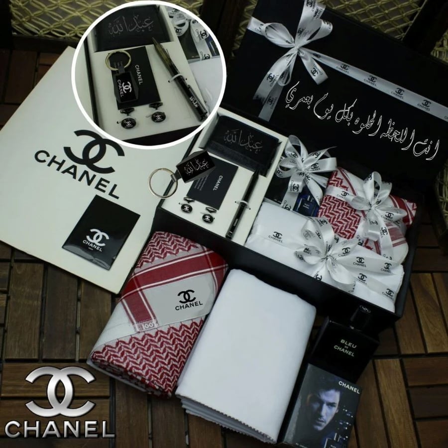 هدايا رجاليه طقم قماش وشماغ وكبك وقلم هدايا العيد