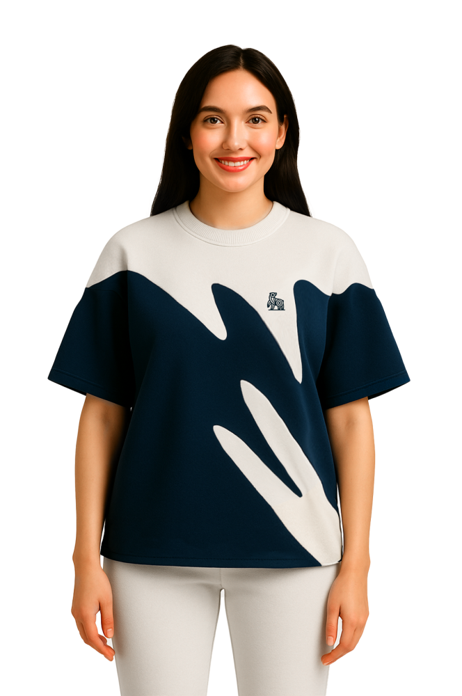 Navy Blue With Off-White T-Shirt