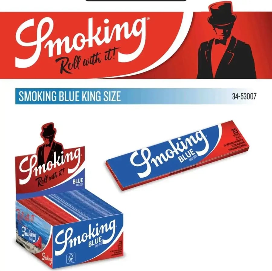 ورق لف سموكينج أزرق – كينغ سايز (Smoking Blue King Size)