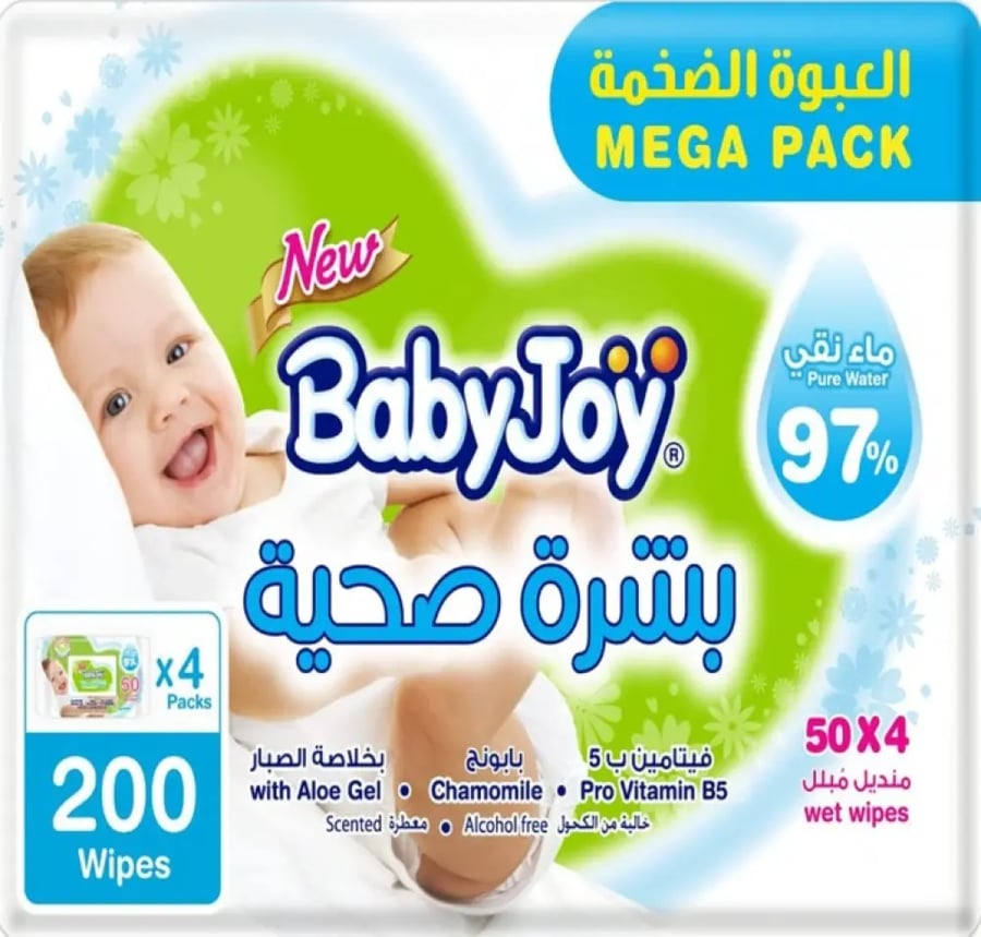 Baby Joy Healthy Skin Wet Wipes Family Pack 4x50
