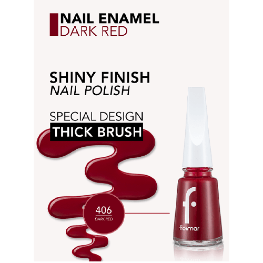 فلورمار طلاء أظافر نيو فورمولا + فرشاة ماكسي- 406 Dark Red