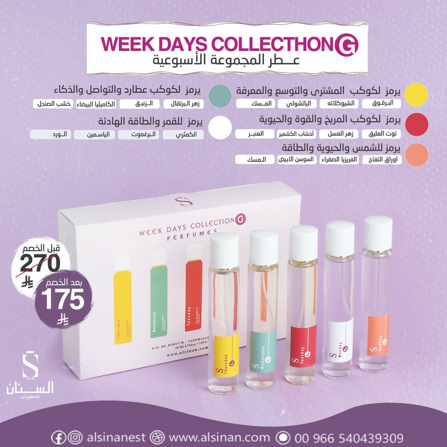عطر المجموعة الاسبوعية week days collections G