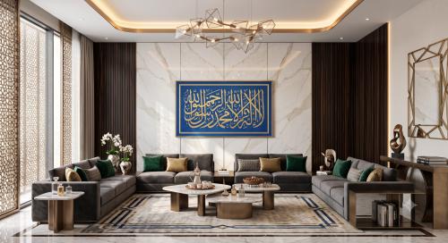 مرايا جدارية فاخرة مزينة برسومات فنية راقية لديكور المداخل والمجالس