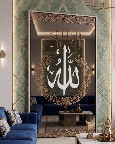 مرايا جدارية فاخرة مزينة برسومات فنية راقية لديكور المداخل والمجالس