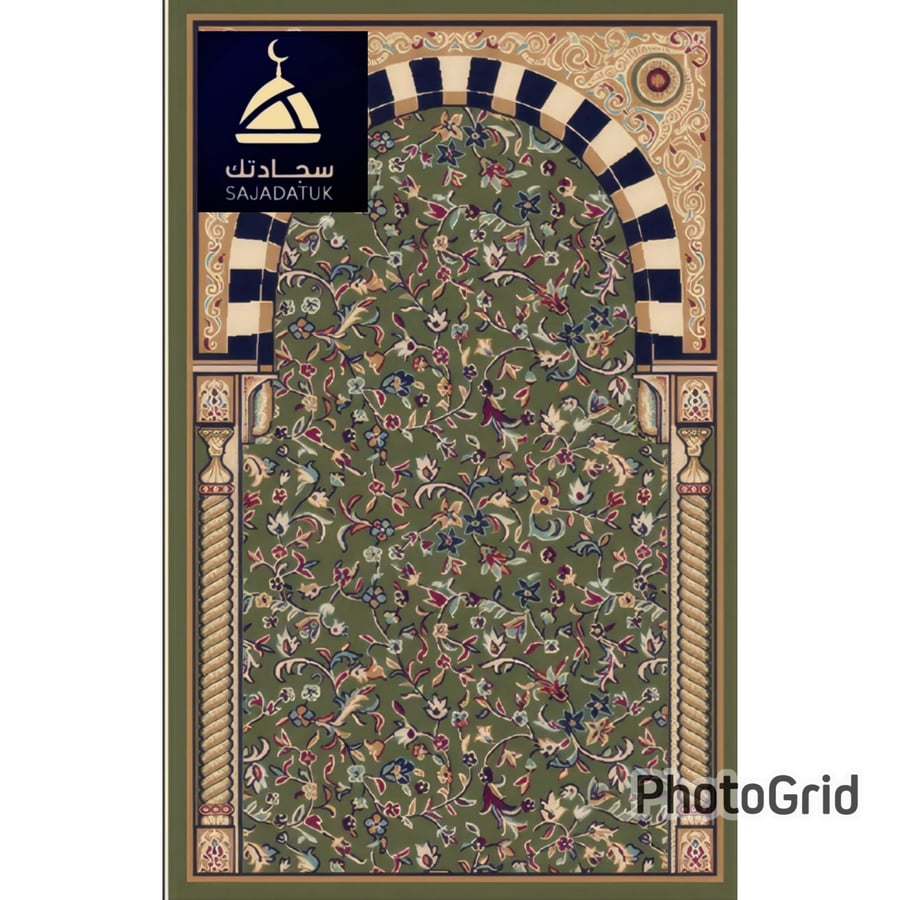 سجادة صلاة. مانع للانزلاق بشراشيب هاند ميد يدوي طويل نقش الروضة الشريفة بيج روعة بمقاس120x70 _ألوان متعددة حسب المتوفر. من # سجادتك