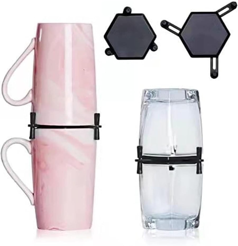 Hexagonal adjustable and stackable cups rules, multi-purpose, from Remo, for drinks and small items (box with 4 pieces)