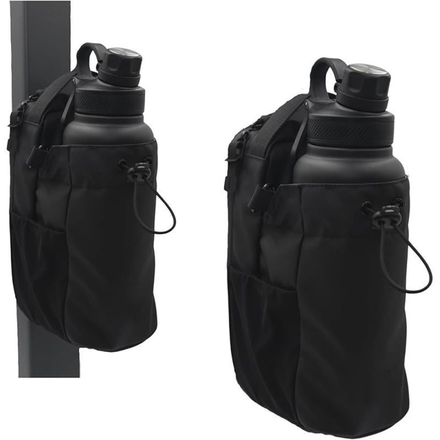 Magnetic water bottle bag for the gym with shoulder strap and pockets for the phone
