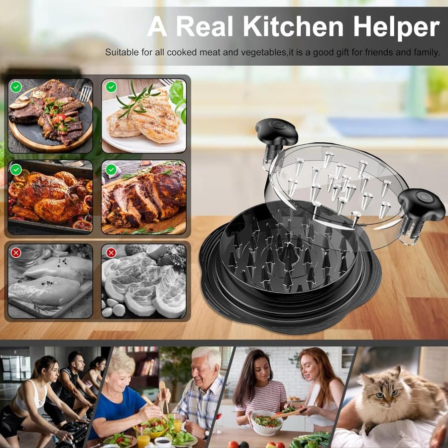 Chicken cutting tool and shawarma making, easy meat grinder machine, anti-slip design, comfortable handle, safe and BPA free, perfect for shawarma, chicken, and beef