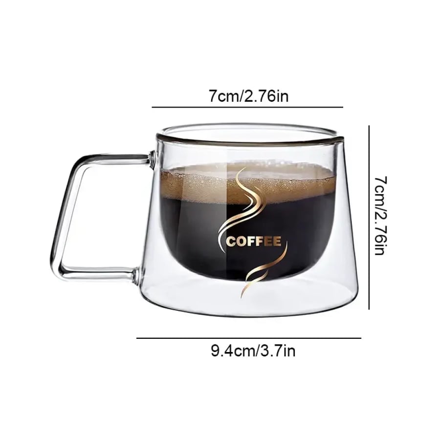 كوب إسبرسو زجاجي 200ML بمقبض