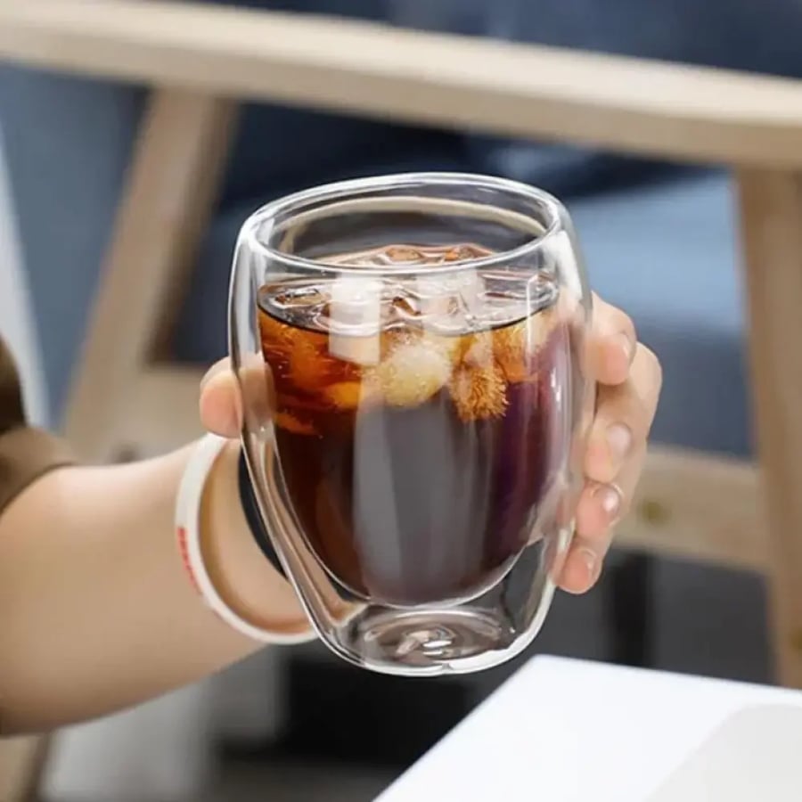 كوب زجاجي مزدوج 250-450ML