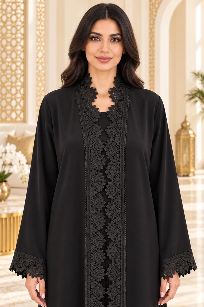 عباية ليل الدانتيل