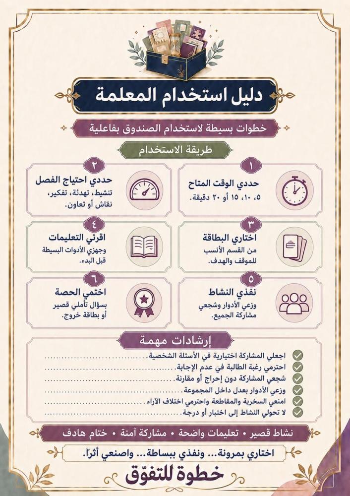 صندوق طوارئ المعلمة للمرحلة المتوسطة والثانوية