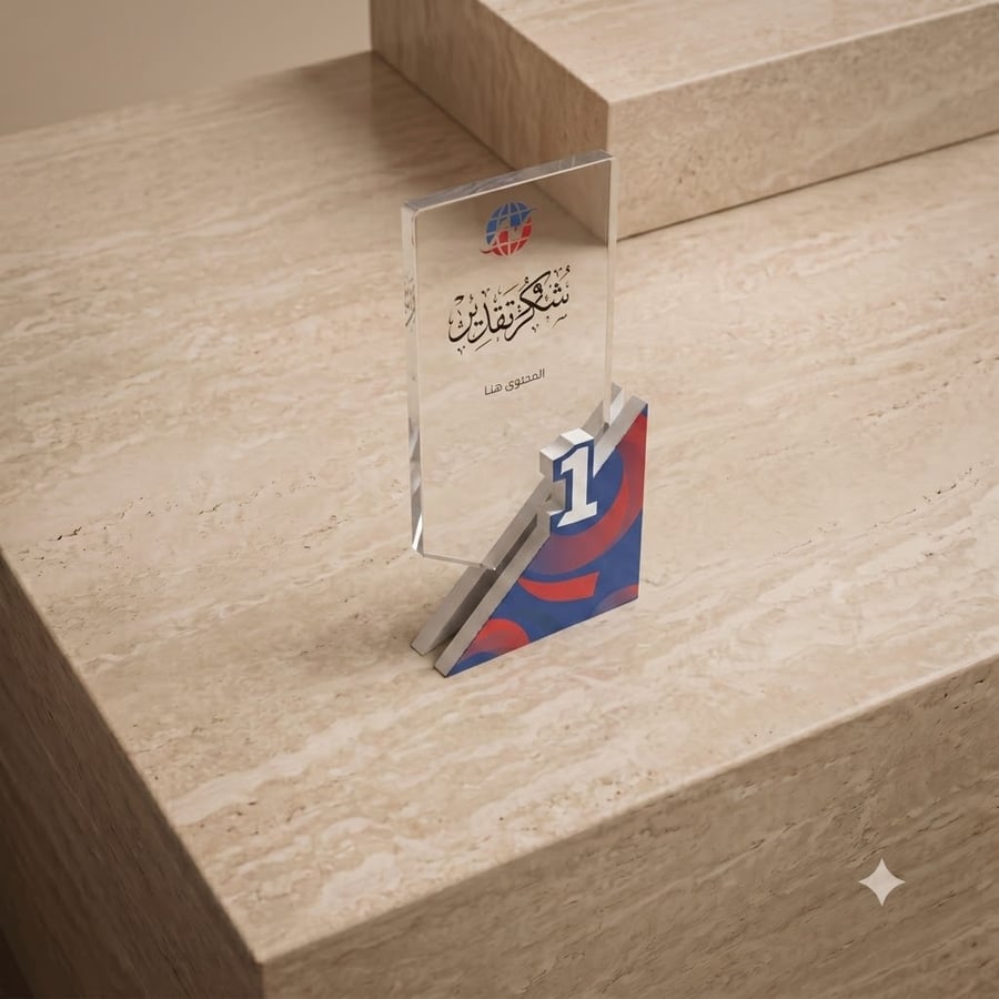درع شكر وتقدير أكريليك بتصميم عصري