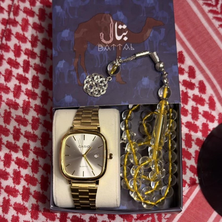 ساعة كاسيو ذهبية كلاسيك + مسباح هدية مجاني